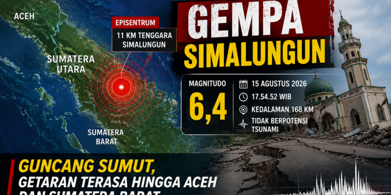 Gempa Simalungun Magnitudo 6,4 Guncang Sumatera Utara, Getaran Terasa hingga Sejumlah Wilayah